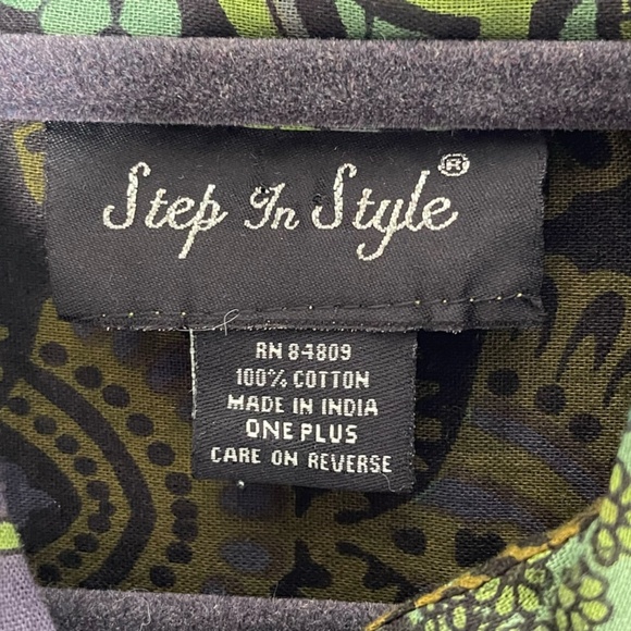 Step In Style NWT Long Sleeve Button Down Lagenlook Boho Dress Sz One Plus Green - Picture 12 of 16